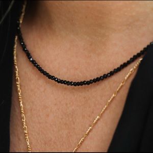 Black Tourmaline Beaded necklace choker Protection Crystal handmade jewelry